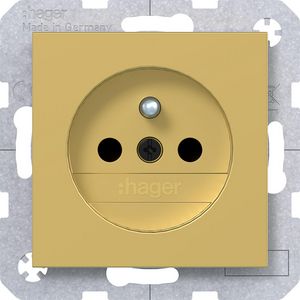 Wandcontactdoos aardpen Safety Plus steekklemmen A.x/C.x gold metalic
