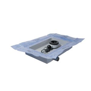 Ultra flat solid afvoerbox ondiep met douchesifon 46x32x7,5cm llinks