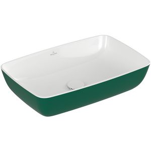 Opzetwaskom rechthoek ARTIS 580x380mm kleur buitenzijde Forest (groen) binnenzijde wit zonder overloop