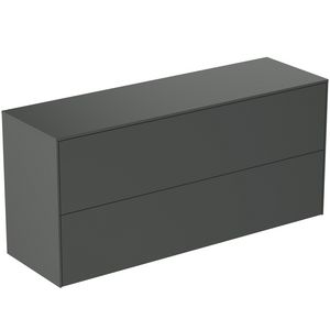 Conca wastafelmeubel 120x37x55cm 2 laden afdekblad zonder uitsnijding mat antraciet