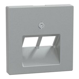 Systeem M CENTRAALPLAAT rj45 2-voudig ALUMINIUM schuin