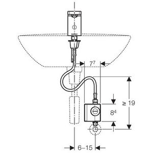 Aut.wastafelmengkraan Hytouch 186 waterkrachtg.