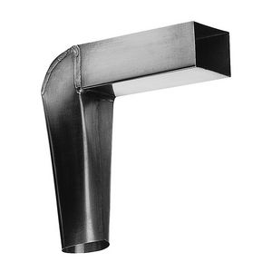 Zinken HWA uitloop 60x80mm aansluiting rond 80mm/vierkant 80x80mm