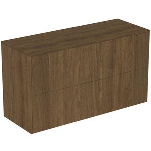 Conca wastafelmeubel 100x37x55cm 2 laden afdekblad zonder uitsnijding dark walnut