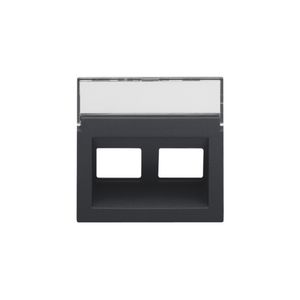 Centraalplaat data 2x RJ schuine uitgang anthracite