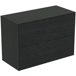 Conca wastafelmeubel 80x37x55cm 2 laden afdekblad zonder uitsnijding smoked oak