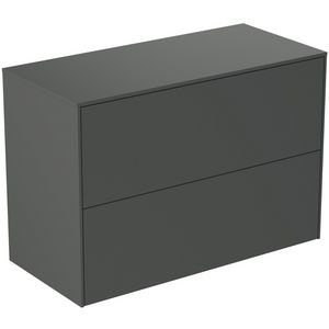 Conca wastafelmeubel 80x37x55cm 2 laden afdekblad zonder uitsnijding mat antraciet