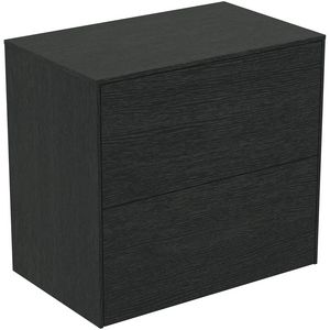 Conca wastafelmeubel 60x37x55cm 2 laden afdekblad zonder uitsnijding smoked oak