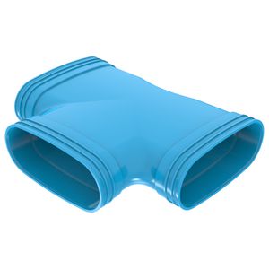 T-stuk verlopend lijm 90° PVC luchtverdeelsysteem VENTIZA blauw (195x80mm) 3x mof