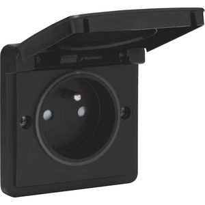Spuitwaterdicht stopcontact penaarde 16A/250Vac schroef zwar
