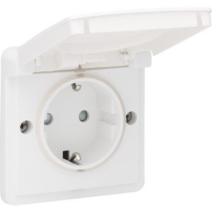 Spuitwaterdicht Hydro stopcontact 16A/250V insteekklemmen randaarde wit excl. montagedoos