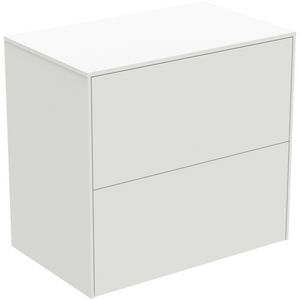 Conca wastafelmeubel 60x37x55cm 2 laden afdekblad zonder uitsnijding matt white