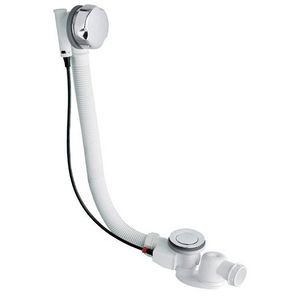 Badafvoer wit kunststof/chroom met pop-up (kabel 80cm) sluit