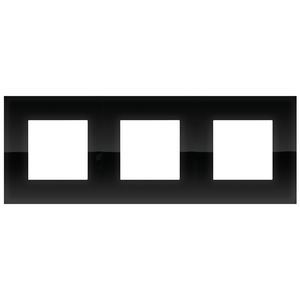 3-Voudige afdekplaat 71mm centerafst. Pure liq. black