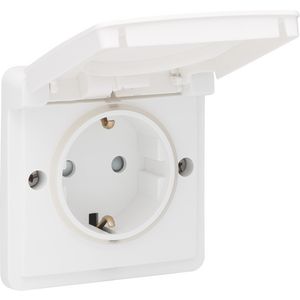 Spuitwaterdicht stopcontact 16A/250Vac schoef wit