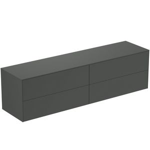 Conca wastafelmeubel 200x50x55cm 4 laden afdekblad zonder uitsnijding mat antraciet