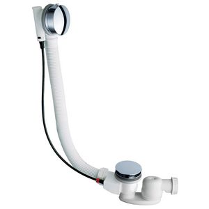 Badafvoer wit kunststof pop-up (kabel 80cm)