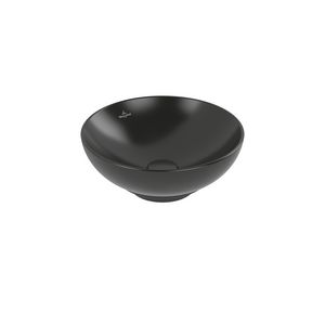 Loop & Friends opzetwastafel Ø380mm Pure Black C+ met overloop