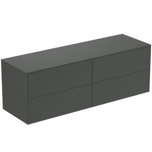 Conca wastafelmeubel 160x50x55cm 4 laden afdekblad zonder uitsnijding mat antraciet