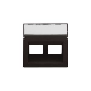 Centraalplaat data 2x RJ schuine uitgang dark brown