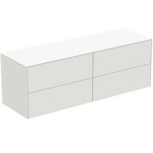 Conca wastafelmeubel 160x50x55cm 4 laden afdekblad zonder uitsnijding matt white