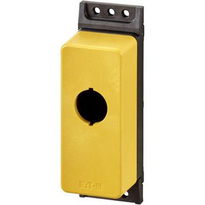 Opbouwkast vlak geel 1 inbouwplaats 1 x M22
