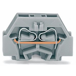 2-draads klem z. drukknop +bev.flens grijs 260-301 VVE=50