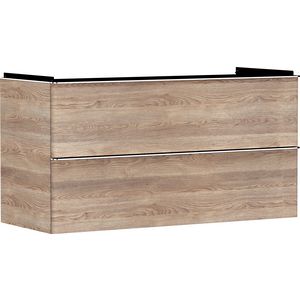 Onderkast Natural Oak 1180x475mm 2x la tbv wastafel greepkleur chroom Xelu Q 54037000