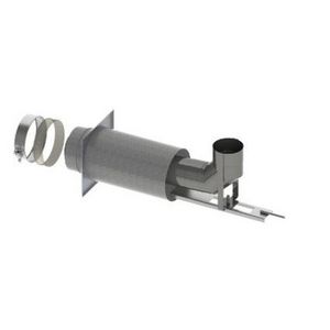 Schoorsteenaansl. RVS d150/100 met bocht 90° Ø100