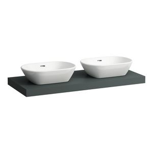 Wastafelblad LANI 120cm met dubbele uitsparing traffic grey