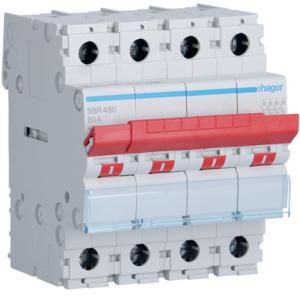 Modulaire lastscheider 4P 80A rode tuimel