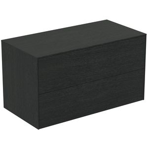 Conca wastafelmeubel 100x50x55cm 2 laden afdekblad zonder uitsnijding smoked oak