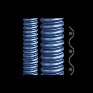 Doos a 10m. Beschermslang metaal  kunststof mntl Ø14mm IP68 blauw