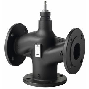 Driewegregelafsluiter, flens, PN16, DN150, kvs 315 Siemens