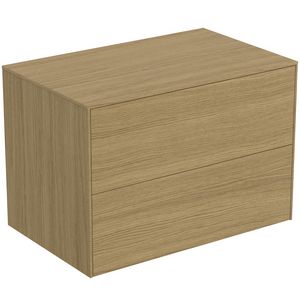 Conca wastafelmeubel 80x50x55cm 2 laden afdekblad zonder uitsnijding light oak