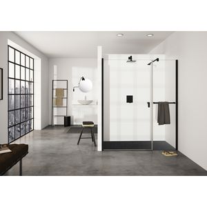 Zwaaid. Design P 4H 1085-1115x2000mm BlckEd/hldr m.zijd.nis