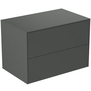 Conca wastafelmeubel 80x50x55cm 2 laden afdekblad zonder uitsnijding mat antraciet