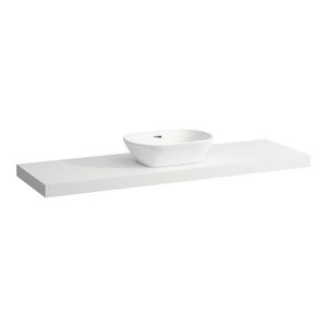 Wastafelblad LANI 160cm met uitsparing midden mat wit