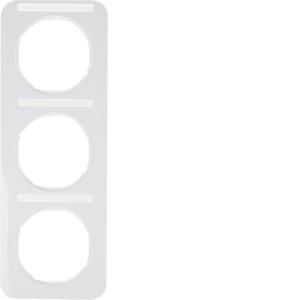 Afdekraam 3-v vert. met tekstveld berker R.1 polar wit glans