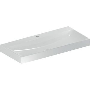 Wastafel 105x48cm met kraangat gecentreerd zonder overloop wit Keratect ONE