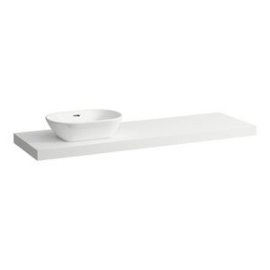 Wastafelblad LANI 160cm met uitsparing links mat wit