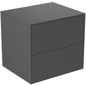 Conca wastafelmeubel 60x50x55cm 2 laden afdekblad zonder uitsnijding mat antraciet