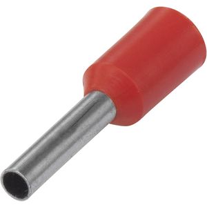 Zak a 100st. adereindhuls enkel rood 1mm²/ penlengte 6