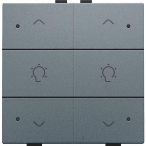 Dubbele dimbediening met led Home Control blue grey
