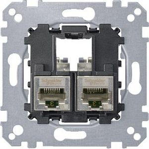 Draagplaat 2-voudig Incl. Actassi RJ45 Cat 5e