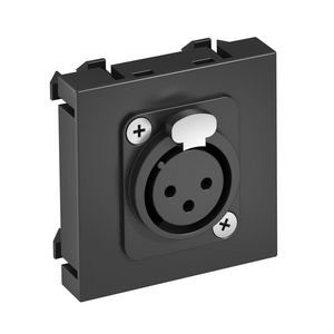 Draagplaat XLR 3-polig connector met soldeeraansl. 45x45mm P