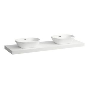 Wastafelblad LANI 160cm met dubbele uitsparing mat wit