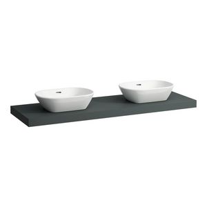 Wastafelblad LANI 160cm met dubbele uitsparing traffic grey