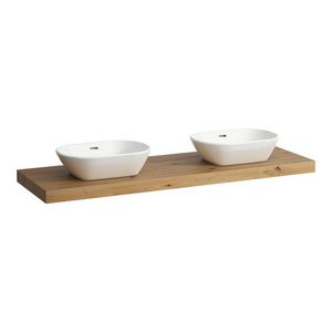 Wastafelblad LANI 160cm met dubbele uitsparing wild oak