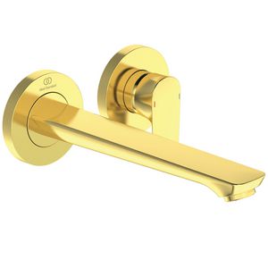 Connect Air wandmengkraan met uitloop 225mm 2 opbouwdelen brushed gold (mat goudkleurig)
